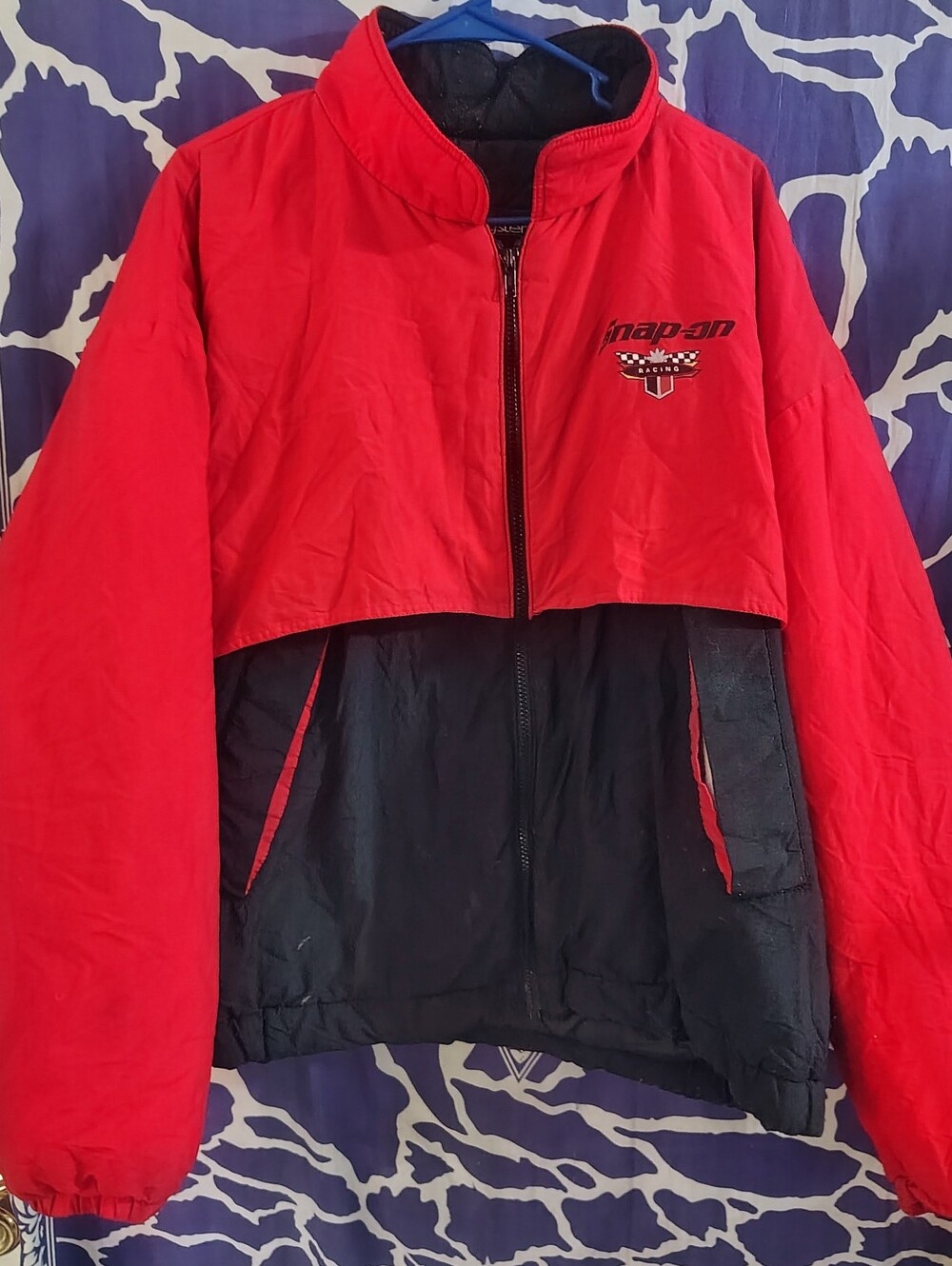 Vintage Swingster Snap on Racing Jacket Colorblock Puffer Bomber XL Made In USA